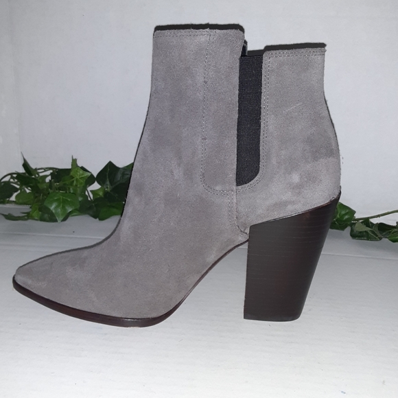 All Saints Senta Chelsea Suede Mink Gray Bootie - Picture 12 of 16